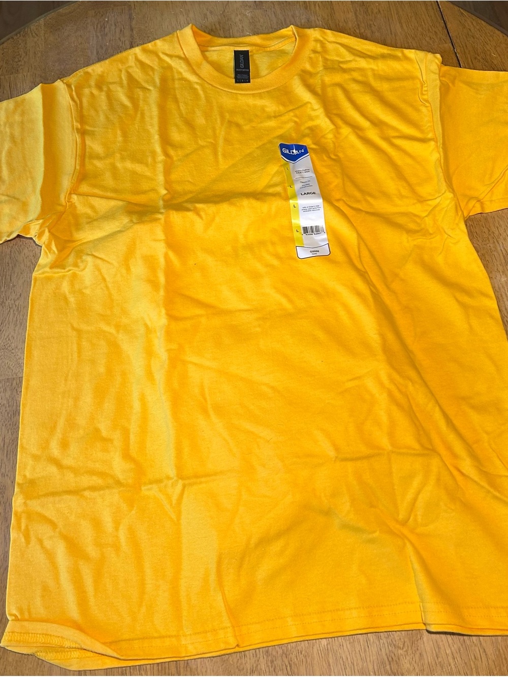 Gildan Bright Yellow Crewneck T-Shirt - Large